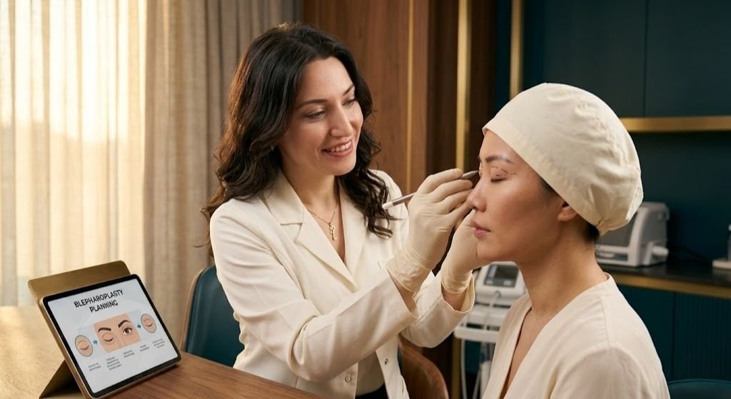 Eyelid surgery consultation at Nişantaşı clinic